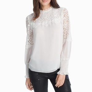 WHBM Lace Yoke Blouse NWT